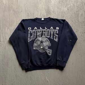 Vintage Dallas Cowboys Sweatshirt Large Blue 1980s NFL‎ Football